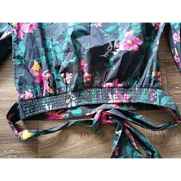 Signed Blake x The Drop One Shoulder Shirt Size Large Bottom Tie Bold Floral - Picture 4 of 8